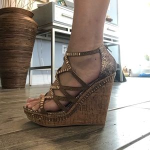 Women’s brown studded wedges from Top Rated